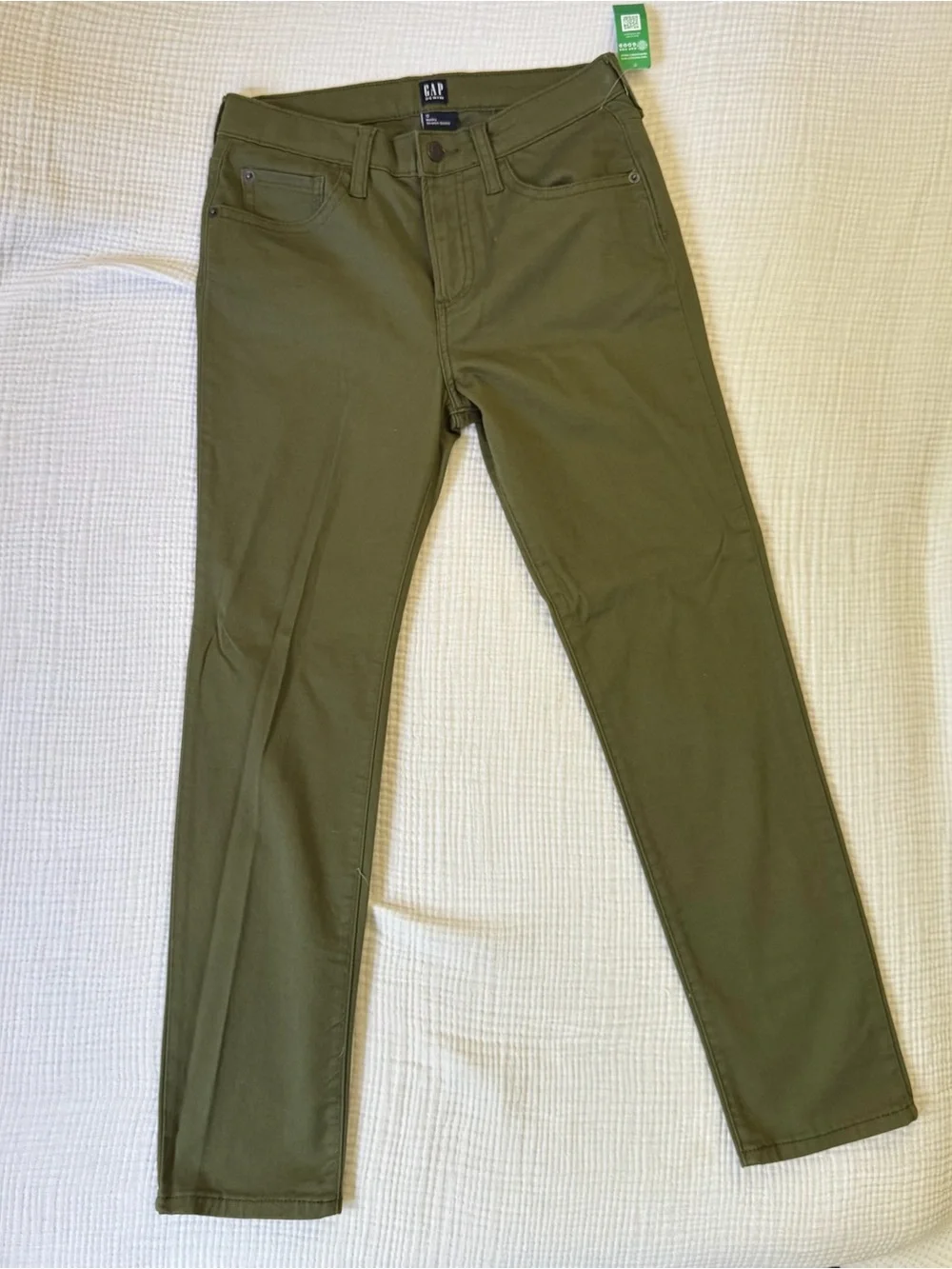 NWT Boys 12 Husky GAP Olive Green Skinny Jeans